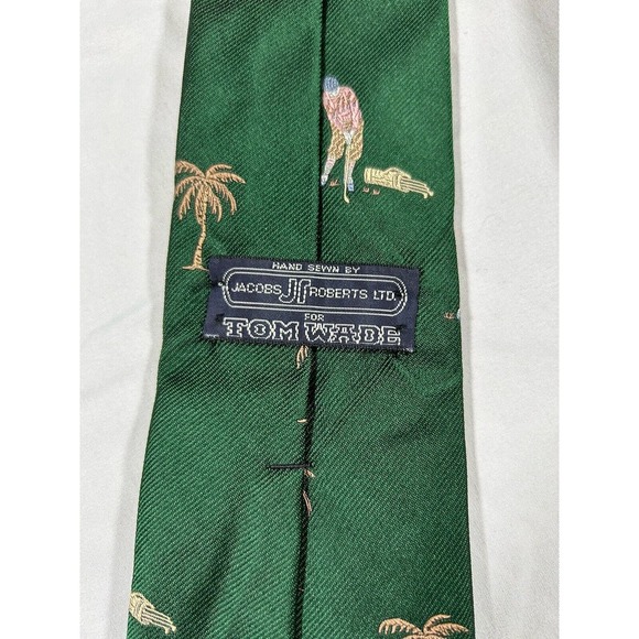 Vintage Jacobs Roberts LTD 100% Silk Tie Golf Exclusive Three Thread Design - Picture 3 of 4